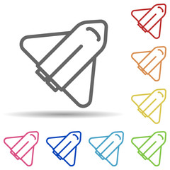 Aufkleber - Shuttle in multi color style icon. Simple thin line, outline vector of science icons for ui and ux, website or mobile application