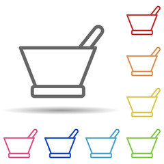 Poster - Grinder for spices in multi color style icon. Simple thin line, outline vector of science icons for ui and ux, website or mobile application