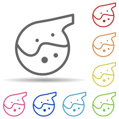 Aufkleber - Flask with chemical fluid in multi color style icon. Simple thin line, outline vector of science icons for ui and ux, website or mobile application