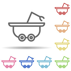 Aufkleber - Moon-rover in multi color style icon. Simple thin line, outline vector of science icons for ui and ux, website or mobile application