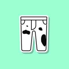 Poster - Dirty pants sticker style icon. Simple thin line, outline, glyph, flat vector of wash icons for ui and ux, website or mobile application