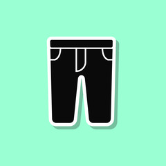 Poster - Pants sticker style icon. Simple thin line, outline, glyph, flat vector of wash icons for ui and ux, website or mobile application