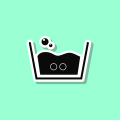 Poster - Soap wash sign sticker style icon. Simple thin line, outline, glyph, flat vector of wash icons for ui and ux, website or mobile application