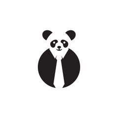 Poster - Panda icon logo design vector template