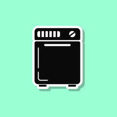 Poster - Washing machine semi-automatic sticker style icon. Simple thin line, outline, glyph, flat vector of wash icons for ui and ux, website or mobile application
