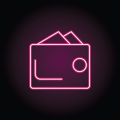 Poster - Wallet icon. Simple thin line, outline vector of shopping icons for ui and ux, website or mobile application