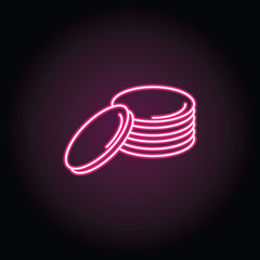Poster - Coins stack icon. Simple thin line, outline vector of shopping icons for ui and ux, website or mobile application