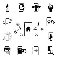 Smartphone, e-book icon. Mobile concept icons universal set for web and mobile