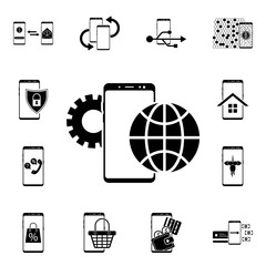Poster - Smartphone, microphone icon. Mobile concept icons universal set for web and mobile