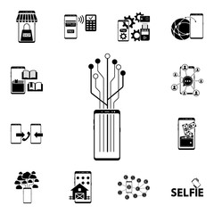 Aufkleber - smartphone cpu, chip icon. mobile concept icons universal set for web and mobile