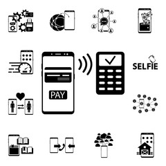 Sticker - Smartphone online shopping icon. Mobile concept icons universal set for web and mobile