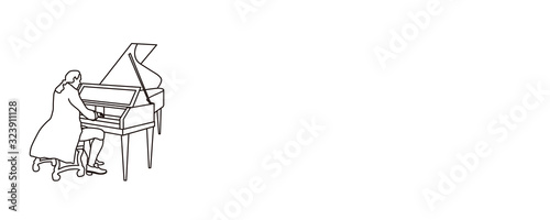 モーツアルトの時代のピアニストとピアノのイラスト Stock Illustration Adobe Stock