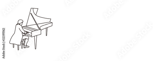 1700年代のピアニストとピアノのイラスト Stock Illustration Adobe Stock