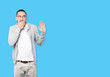 © agongallud - Astonished young man with a gesture of shock