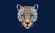Jaguar Face On Dark Background