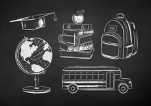Chalk Drawn Collection Of Education Items