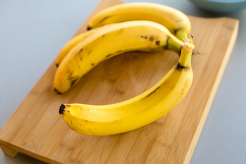 banana bunch close up on the kitchen table