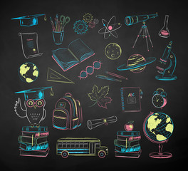 Wall Mural - collection of education and science items