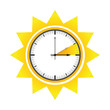 summer time clock daylight saving time sun vector illustration EPS10