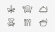 Cooking icon set vector. Culinary, restaurant, cuisine symbol or logo