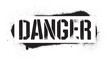 © panimoni - Stencil Danger inscription. Black graffiti print on white background. Vector design street art