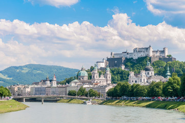 Poster - Salzach river on its way through Salzburg, Austria