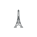 Fototapeta Paryż - eiffel tower icon template color editable. eiffel tower symbol vector sign isolated on white background illustration for graphic and web design.