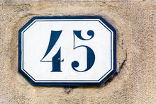 House Number Forty Five 45