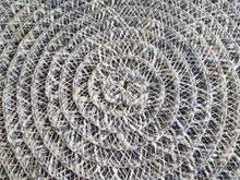 White And Grey Spiral Fabric Rug Or Placemat