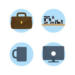 Wall Mural - bundle of office elements icons