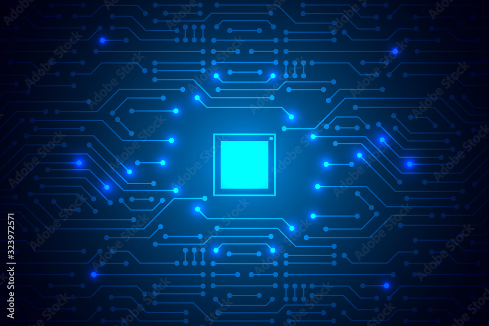 Microchip Technology Background, blue digital circuit board pattern ...