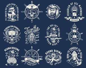 Wall Mural - Vintage nautical prints