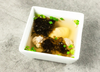 Wall Mural - Seaweed Soup Soup with Tofu and Minced Pork , Asia food