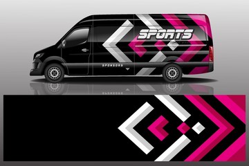 van car decal wrap design vector