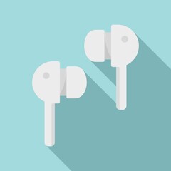 Sticker - Wireless earbuds icon. Flat illustration of wireless earbuds vector icon for web design