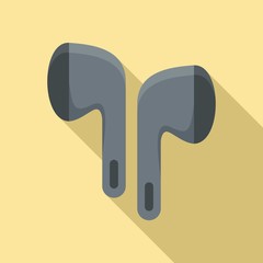 Poster - Wireless earbuds accessory icon. Flat illustration of wireless earbuds accessory vector icon for web design