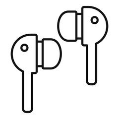 Poster - wireless earbuds icon. outline wireless earbuds vector icon for web design isolated on white backgro
