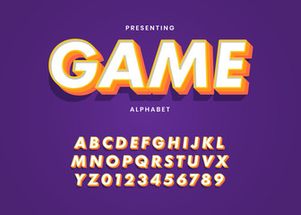 Poster - modern and cool text effect with 3d bold style. set of alphabet and number for poster headline, adve