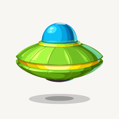 Wall Mural - cartoon colorful ufo on white