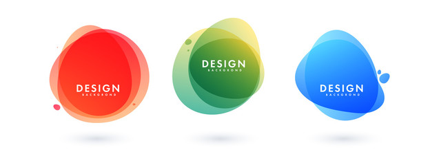 Set of round colorful vector shapes. Abstract vector banners. Design elements. vector illustration