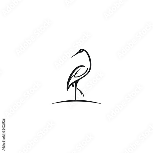 Fotomural Heron outline design vector illustration