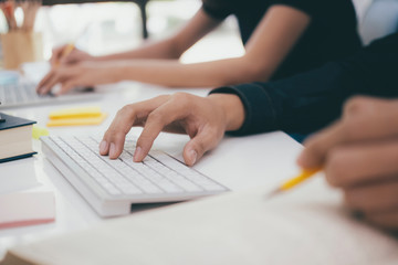 Programmers and developer teams are coding and developing softwa