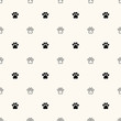 Geometrical seamless pattern with animal paw footprint. Dog paw prints background