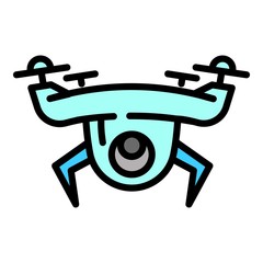 Poster - Police drone icon. Outline police drone vector icon for web design isolated on white background