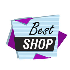 Wall Mural - Best shop banner on white background. Lettering can be used for advertising label, stickers, banners, leaflets, badges, tags, posters. Sale concept