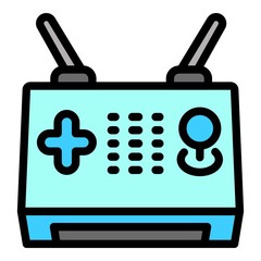 Poster - Drone joystick icon. Outline drone joystick vector icon for web design isolated on white background