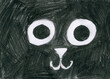 Czarny kot, rysunek ołówkiem, szkic