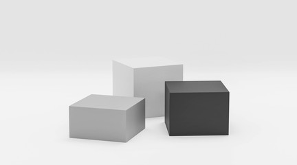 Poster - Abstract modern futuristic boxes cubes background 3d render illustration with empty blank copy space