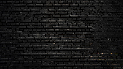 Wall Mural - texture of a perfect black brick wall as background or wallpaper