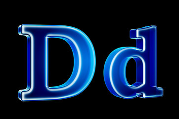 Leinwandbilder - Letters D with hologram effect, 3D rendering